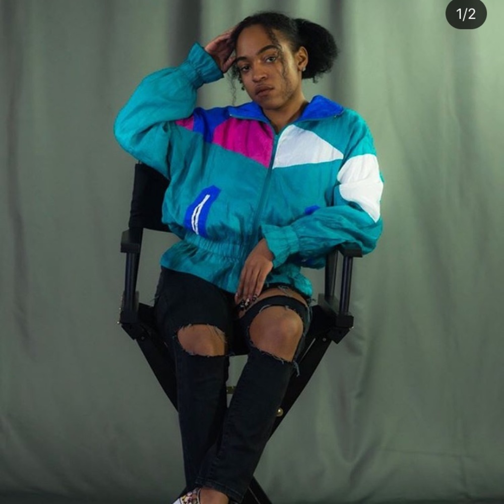 Vintage color block windbreaker